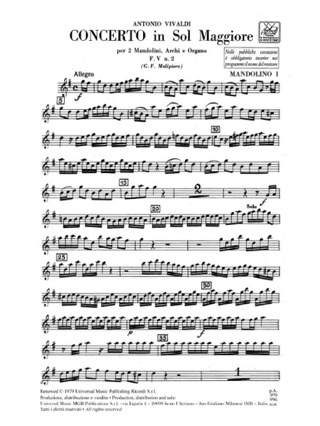 Concerto en Sol Maj. - F. 5 n° 2 - Set Matériel - VIVALDI - Partition